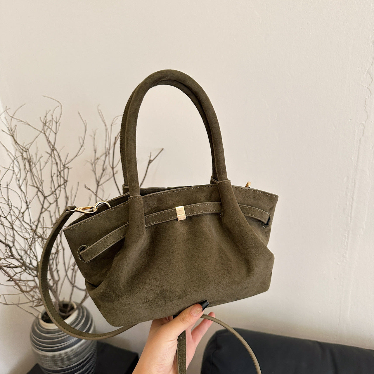 Scarlett Faux Suede Tote Bag