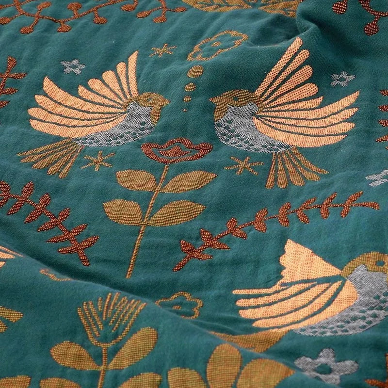 Beidseitige Skandinavische Vogel-Design Kuscheldecke